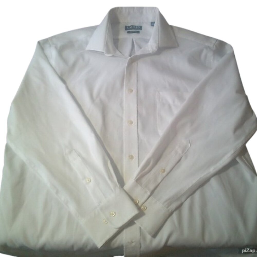 Ralph Lauren Men's Regular-Fit White Stretch Dress Shirt Size XL 17 32/33 - Picture 3 of 5